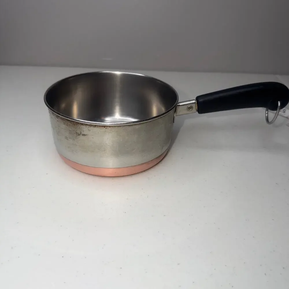 Revere Ware Copper Bottom 1 Qt Saucepan 1801 Stainless Steel USA Pot